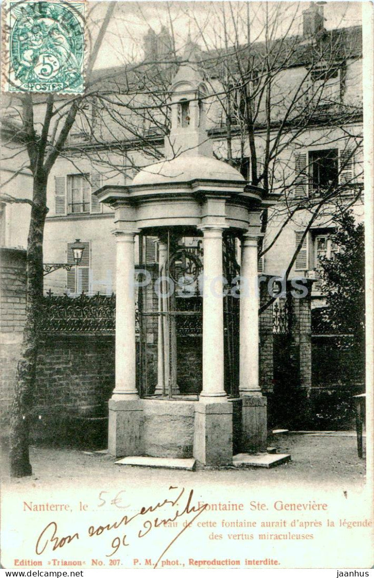 Nanterre - Fontaine Ste Genevieve - the Well - old postcard - 1903 - France - used - JH Postcards
