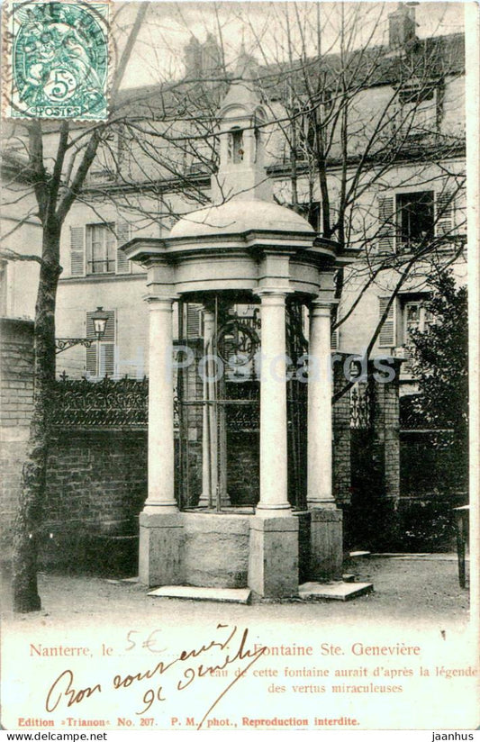 Nanterre - Fontaine Ste Genevieve - the Well - old postcard - 1903 - France - used - JH Postcards