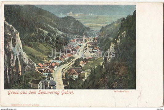 Gruss aus dem Semmering Gebiet - Schottwien - Drucksache - old postcard - 1901 - Austria - used - JH Postcards