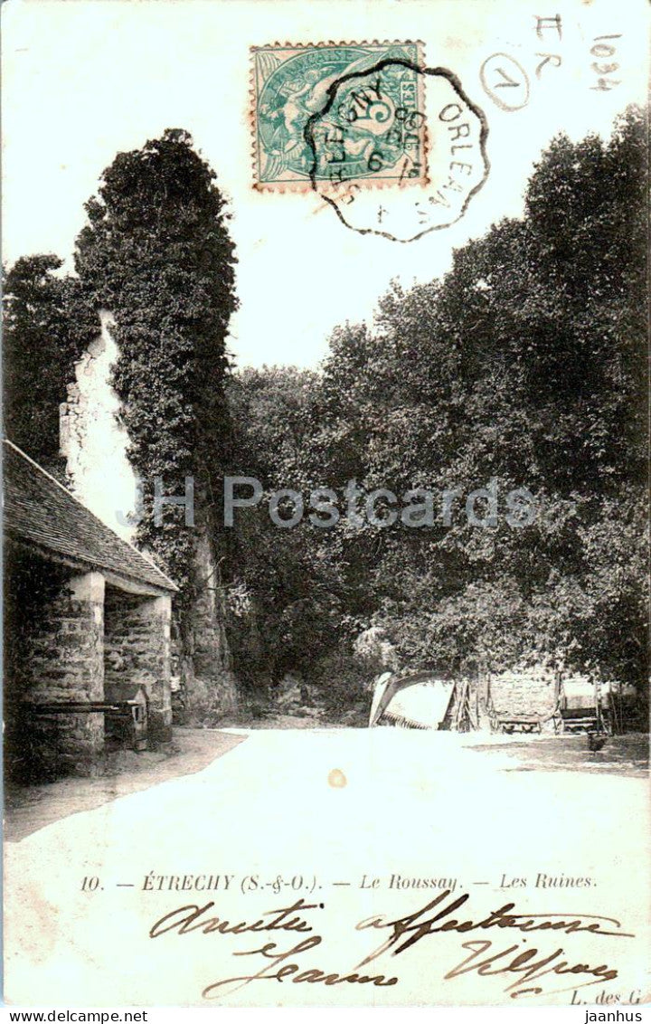 Etrechy - Le Roussay - Les Ruines -10 - old postcard - 1905 - France - used - JH Postcards