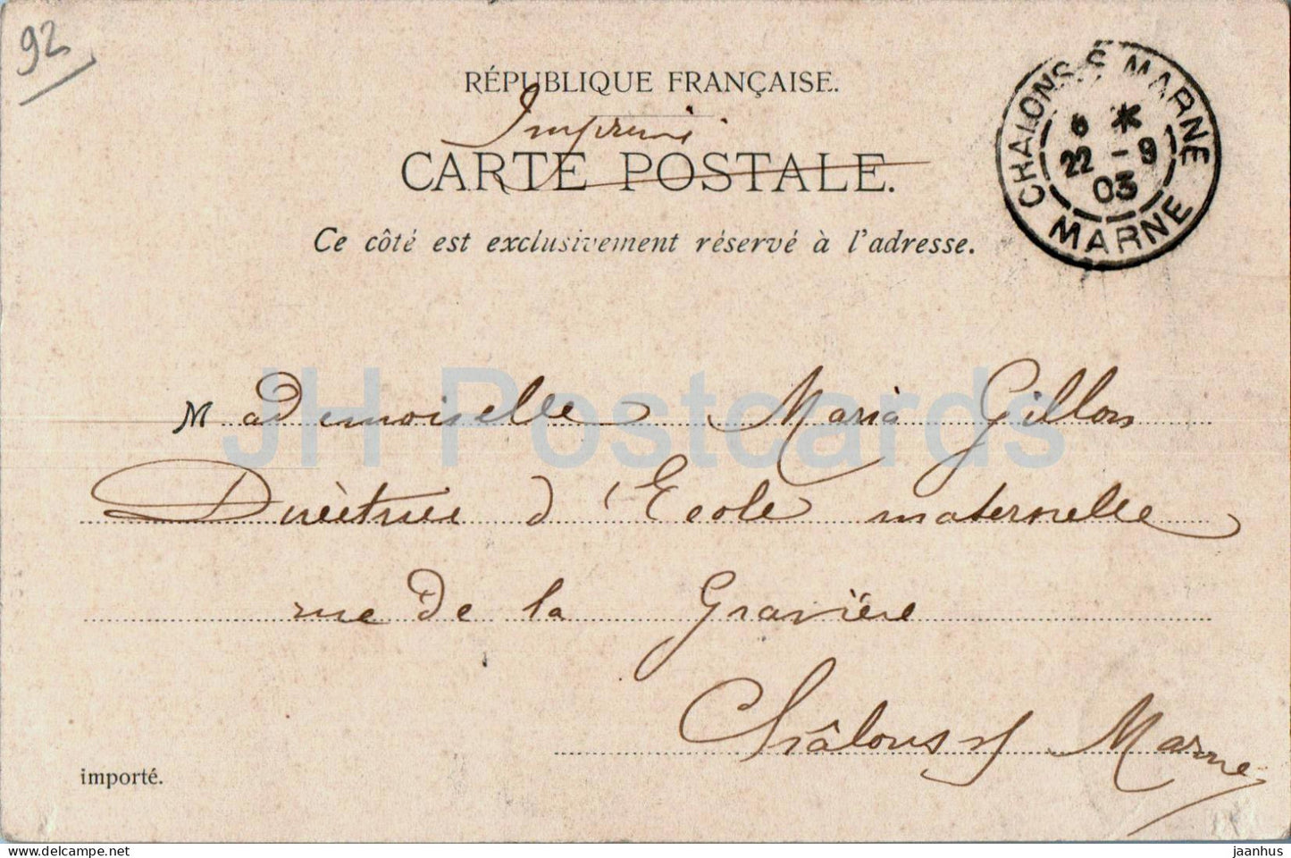 Nanterre - Fontaine Ste Geneviève - le Puits - carte postale ancienne - 1903 - France - occasion 