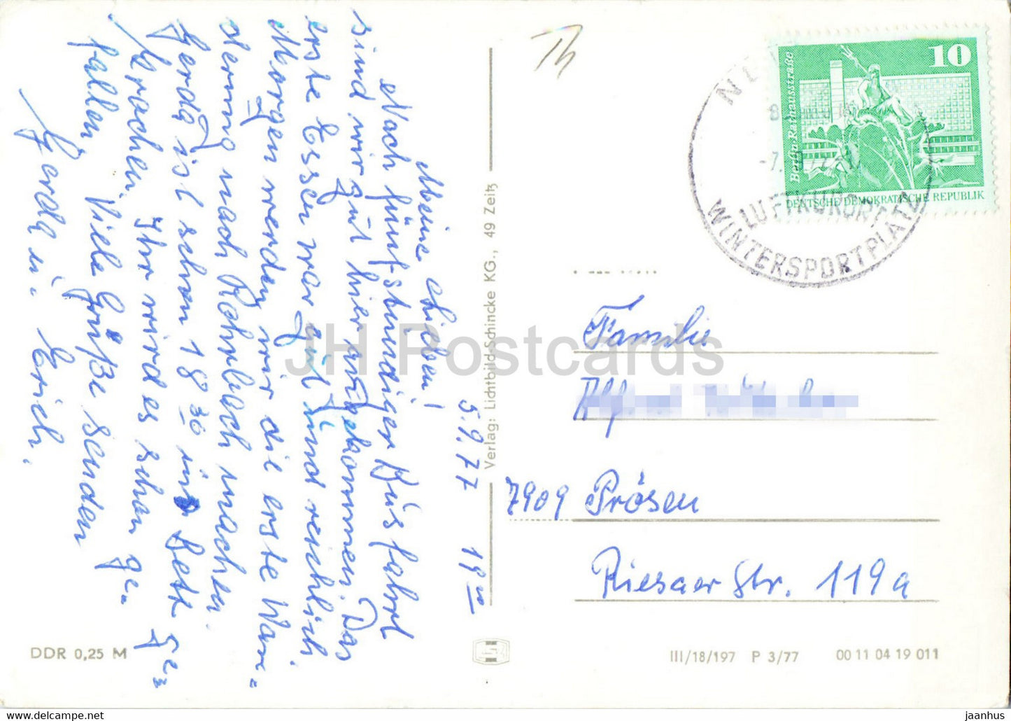 Sommerfrische Meura - Thur Wald 650 m - old postcard - 1977 - Germany DDR - used