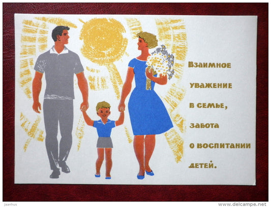 Mutual respect in family - Moral Code of the Builder of Communism - propaganda postcard - 1966 - Russia USSR - unused - JH Postcards