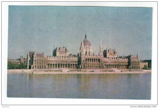 Parliament building - bridge - Budapest - 1970 - Hungary - unused - JH Postcards