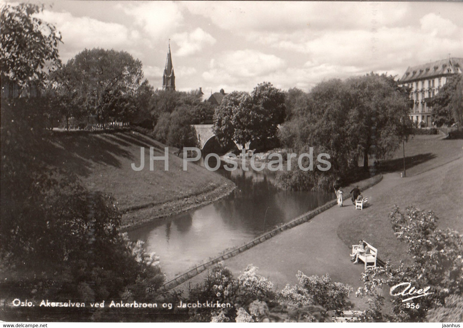 Oslo - Akerselven ved Ankerbroen og Jacobskirken - Norway - unused - JH Postcards
