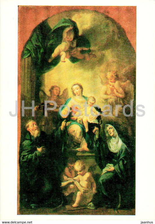 painting by Francesco Trevisani - Madonna with Saints - Italian Art - 1989 - Russia USSR - unused - JH Postcards