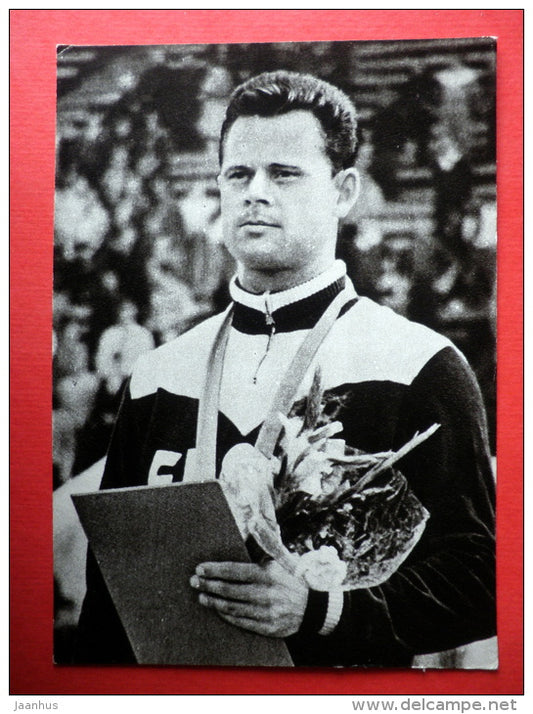 Rein Aun - silver medal - decathlon - Tokyo 1964 - Estonian Olympic medal winners - 1979 - Estonia USSR - unused - JH Postcards