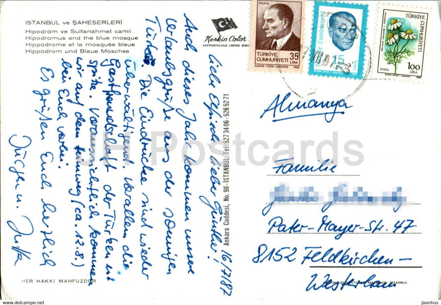 Istanbul - Hipodromus and the Blue mosque - 1987 - Turkey - used