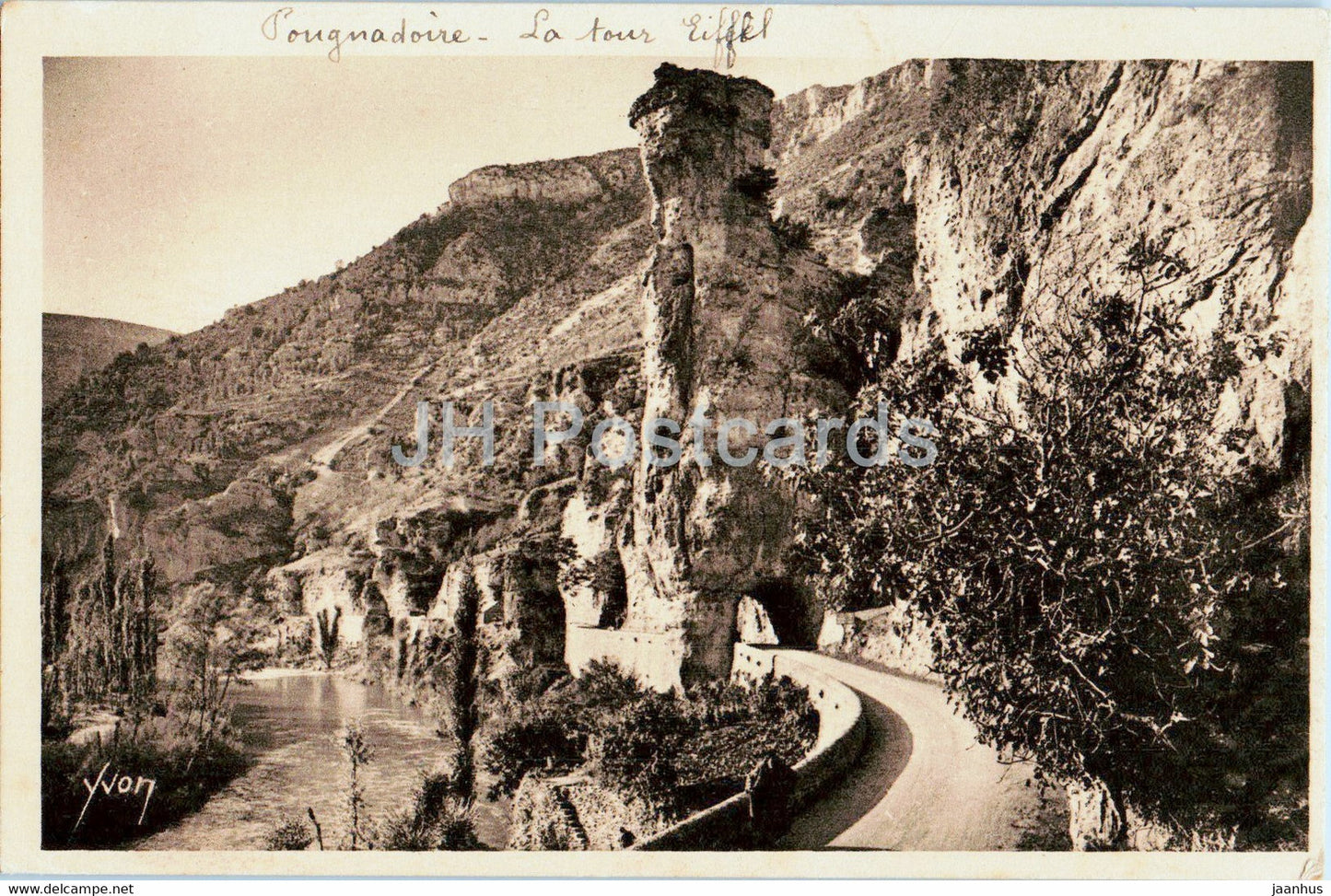 Pougnadoire - La Tour Eiffel - Gorges du Tarn - 5 - old postcard - France - used - JH Postcards