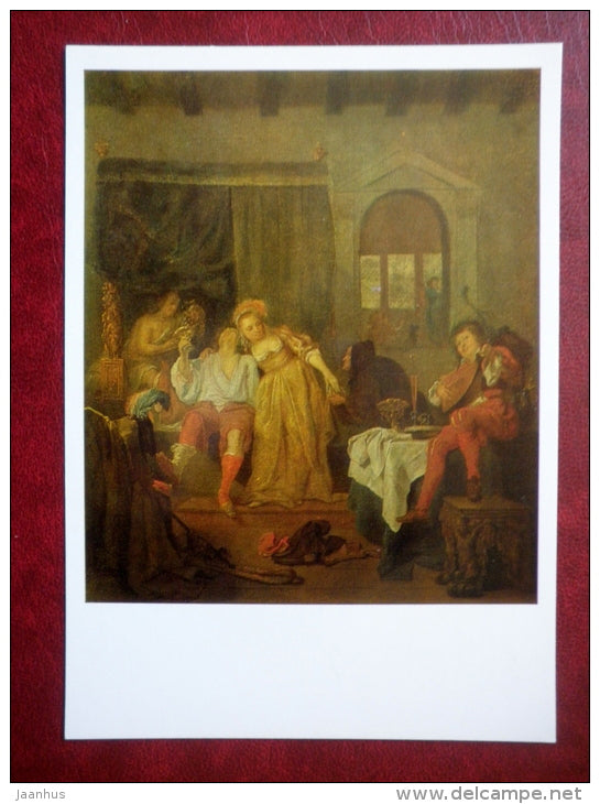 painting by Gabriel Metsu , The Prodigal Son , 1640s - dutch art - unused - JH Postcards