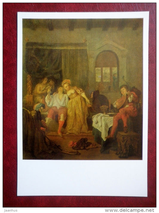 painting by Gabriel Metsu , The Prodigal Son , 1640s - dutch art - unused - JH Postcards