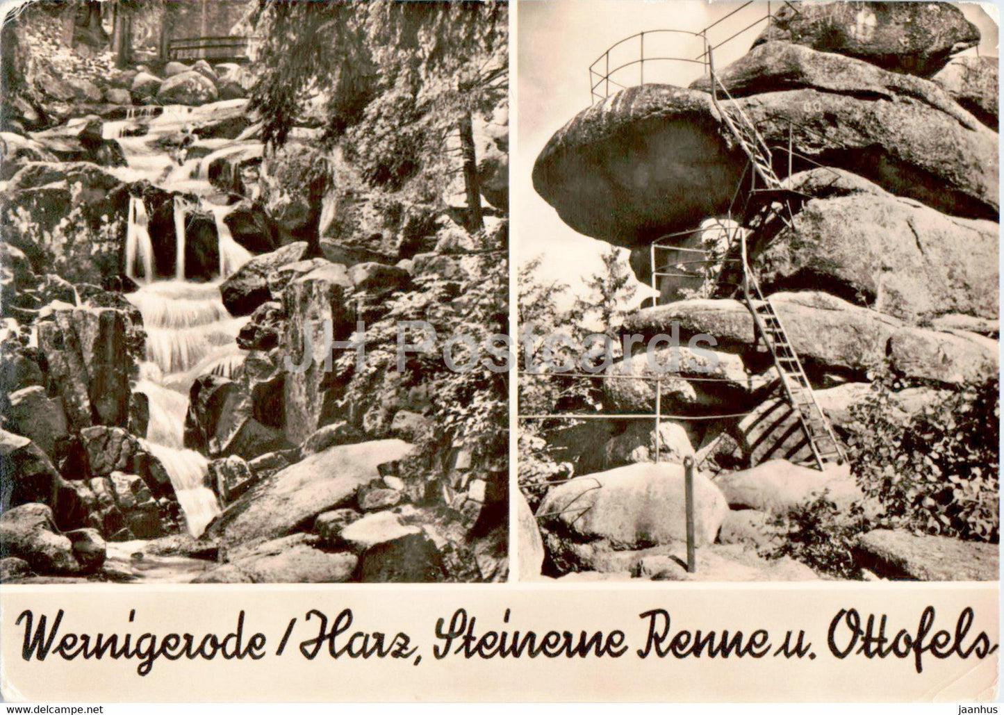 Wernigerode - Harz - Steinerne Renne u Ottofels - old postcard - Germany DDR - used - JH Postcards