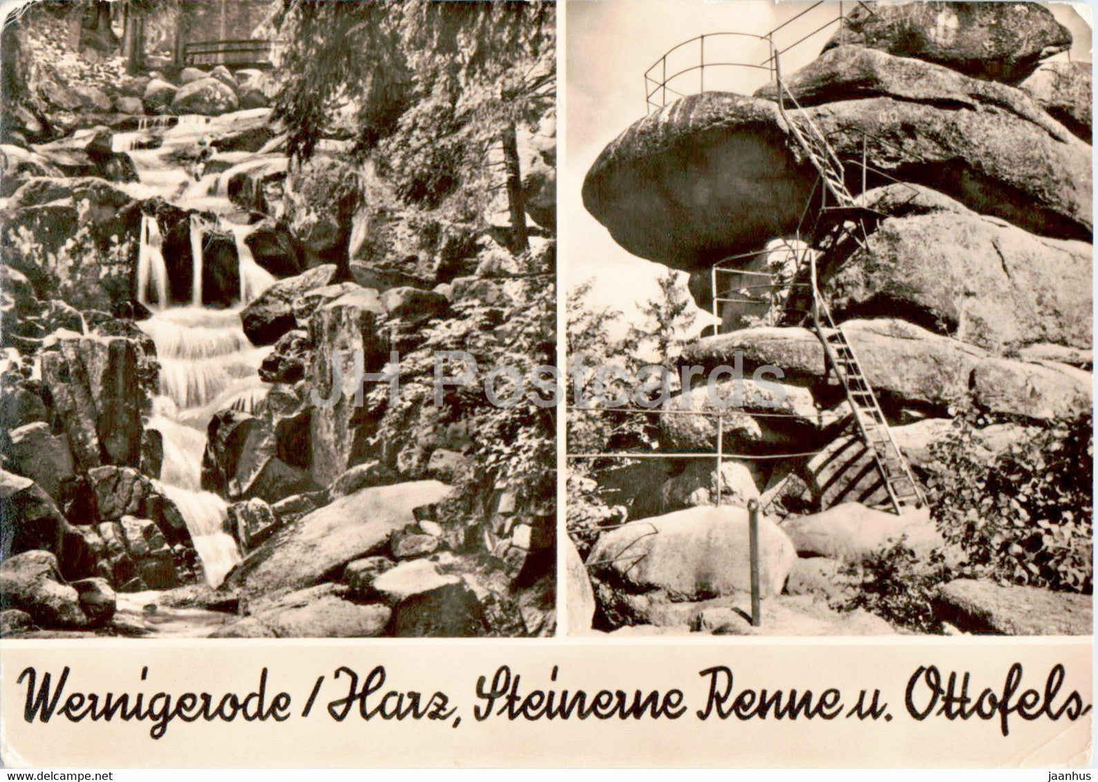 Wernigerode - Harz - Steinerne Renne u Ottofels - old postcard - Germany DDR - used - JH Postcards