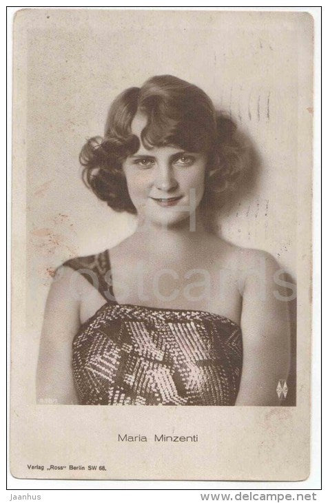 movie actress - Maria Minzenti - Verlag Ross Berlin SW 68 - circulated in Estonia Tallinn 1937 - JH Postcards