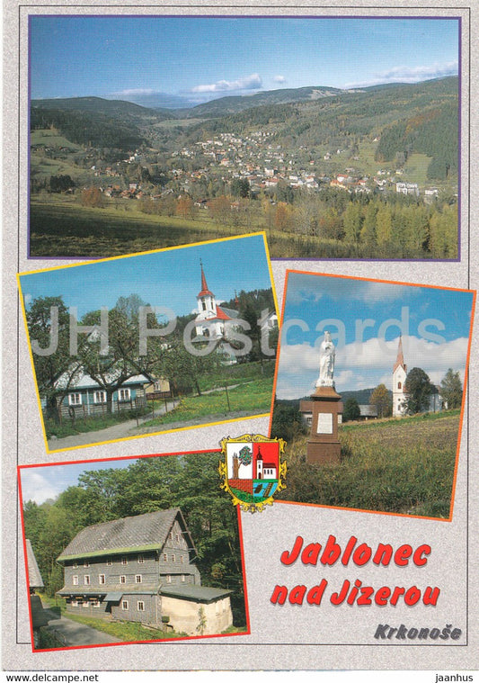 Jablonec nad Jizerou - Krkonose - general - church - Janatuv mlyn - view - 2000 - Czech Republic - used - JH Postcards