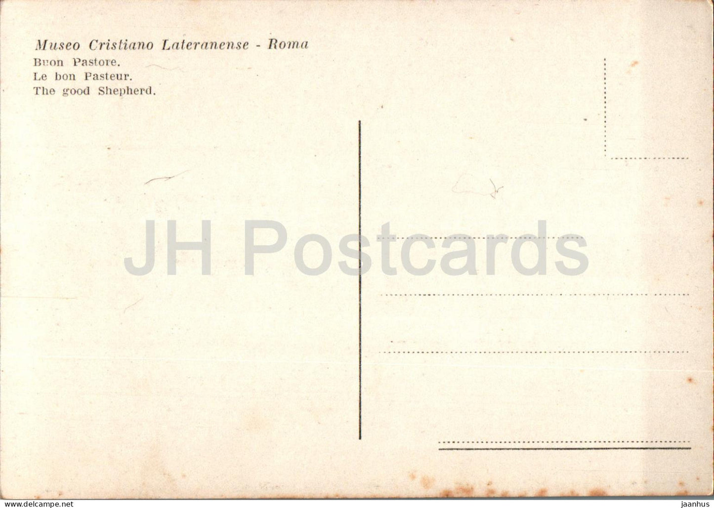 Roma - Museo Cristiano Lateranense - Buon Pastore - Le Bon Pasteur - sculpture - carte postale ancienne - Italie - inutilisé 