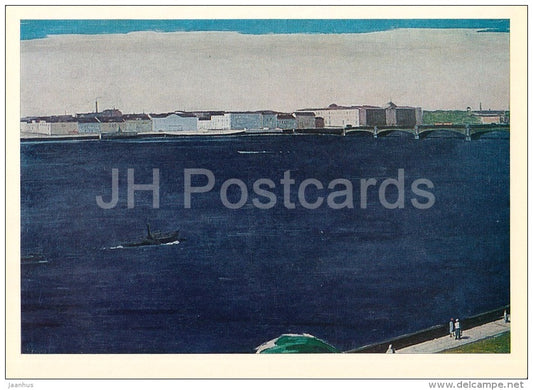 painting by A. Karev - The Neva river , 1934 - Russian art - Russia USSR - 1981 - unused - JH Postcards