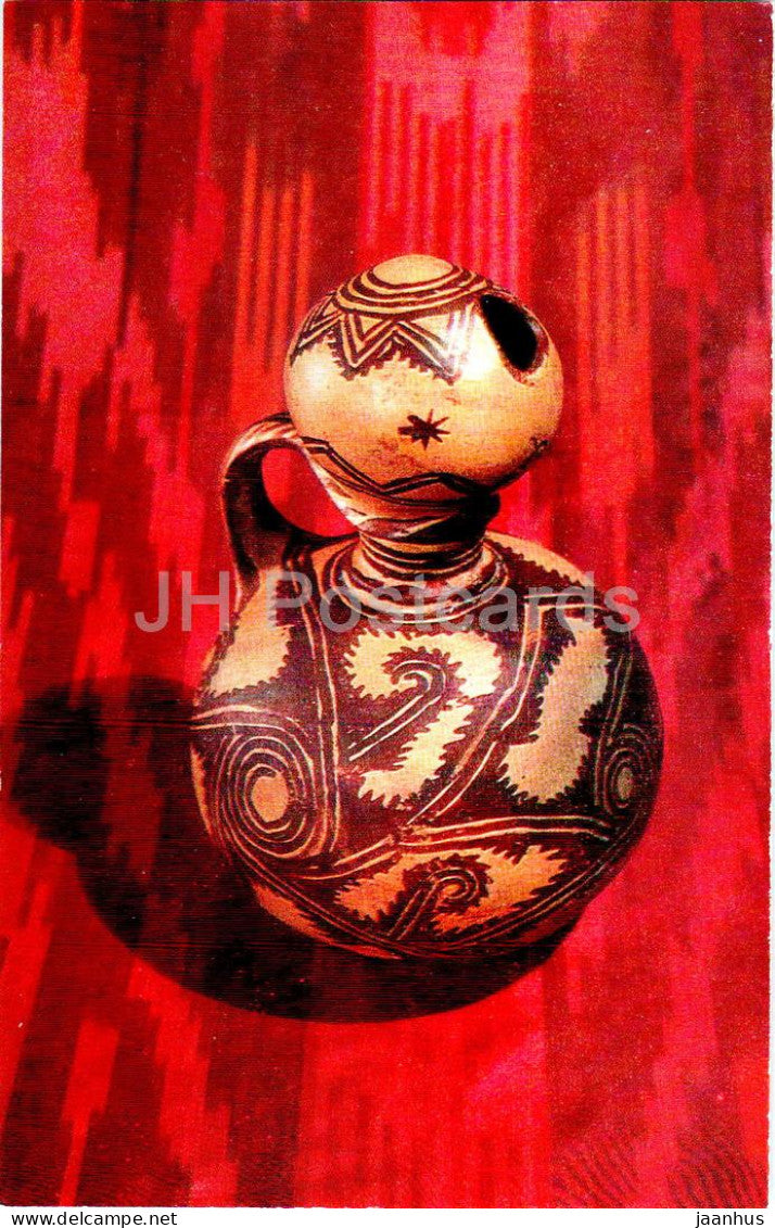 Qulquli - water jug - folk art - Tajik art - Tajikistan art - 1977 - Russia USSR - unused - JH Postcards