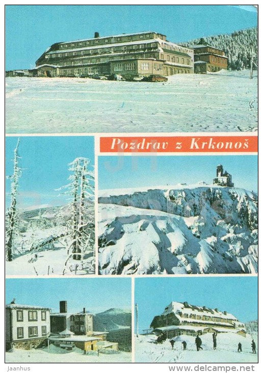 Krkonose - convalescent home ROH Spindlerova bouda - Vysoke Kolo - Petrova bouda - Czechoslovakia - Czech - used - JH Postcards