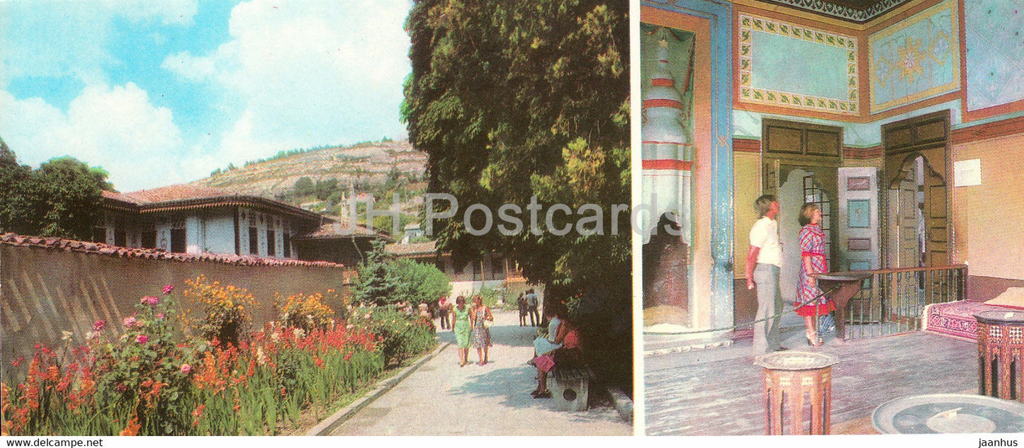Bakhchysarai - on the alley of the palace park - coffee room interior - Crimea - 1984 - Ukraine USSR - unused - JH Postcards