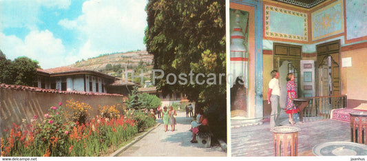 Bakhchysarai - on the alley of the palace park - coffee room interior - Crimea - 1984 - Ukraine USSR - unused - JH Postcards