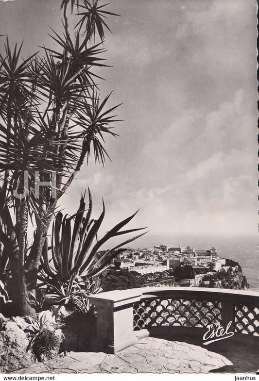 Le Rocher vu de la Terrasse du Jardin Exotique - The Rock from the Terrace of the Exotic Garden - Monaco - used - JH Postcards