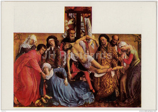 painting by Rogier van der Weyden - Removal from the Cross , 1435 - Jesus - Dutch art - 1967 - Russia USSR - unused - JH Postcards