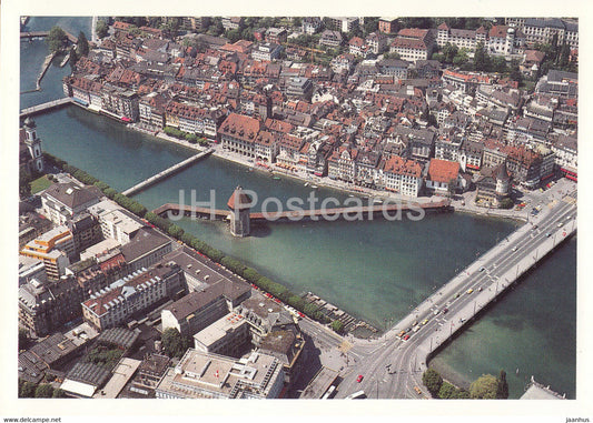 Luzern - Lucerne - Seebecken und Reuss mit Kapellbrucke und Wasserturm - Switzerland - unused - JH Postcards