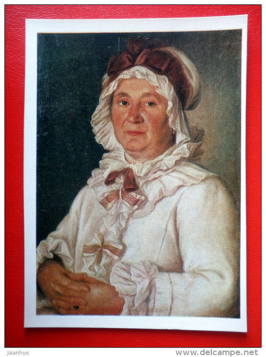 painting by I. Verzin . Portrait of I. Shatilova - russian art - unused - JH Postcards