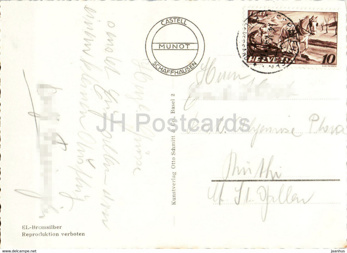 Schaffhausen - Munot - 1941 - old postcard - Switzerland - used