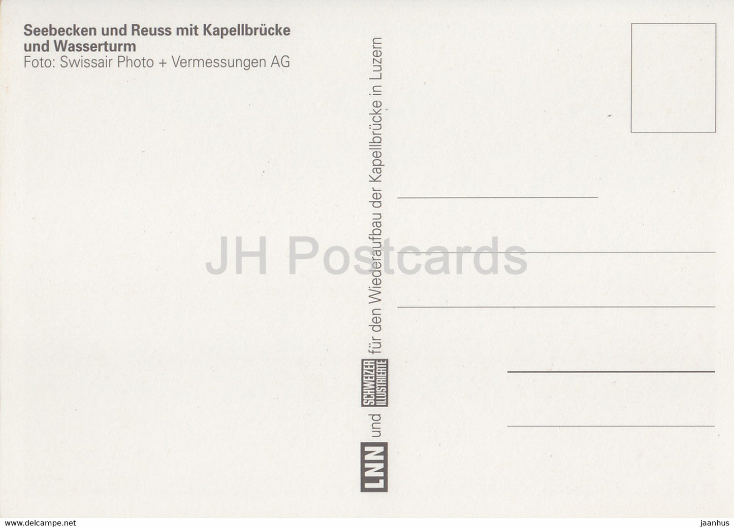 Luzern - Lucerne - Seebecken und Reuss mit Kapellbrucke und Wasserturm - Switzerland - unused