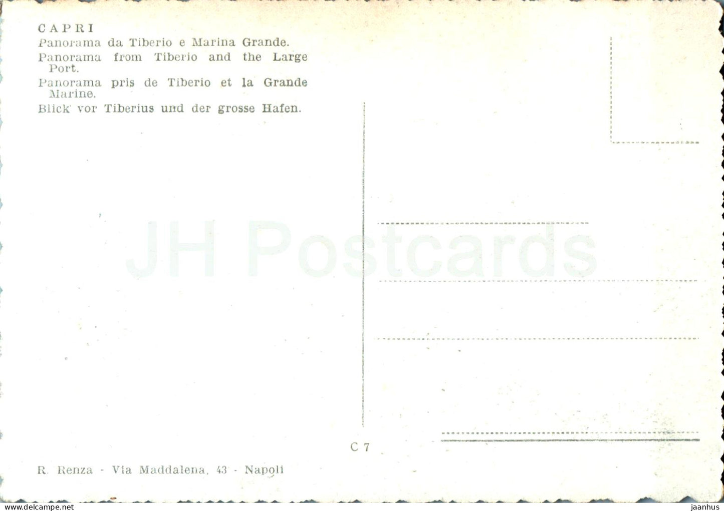 Capri - Panorama da Tiberio e Marina Grande - Panorama from Tiberio and the Large Port - C 7 - Italy - unused