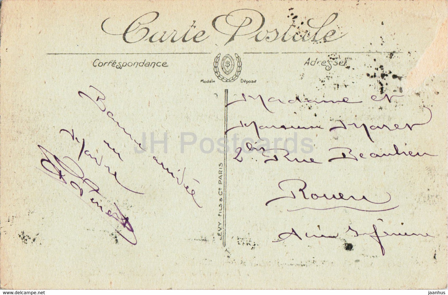 Sainte Adresse - Residence des Ministres Belges - L'Hoteilerie et le Kiosque de Musique alte Postkarte 1918 Frankreich - gebraucht