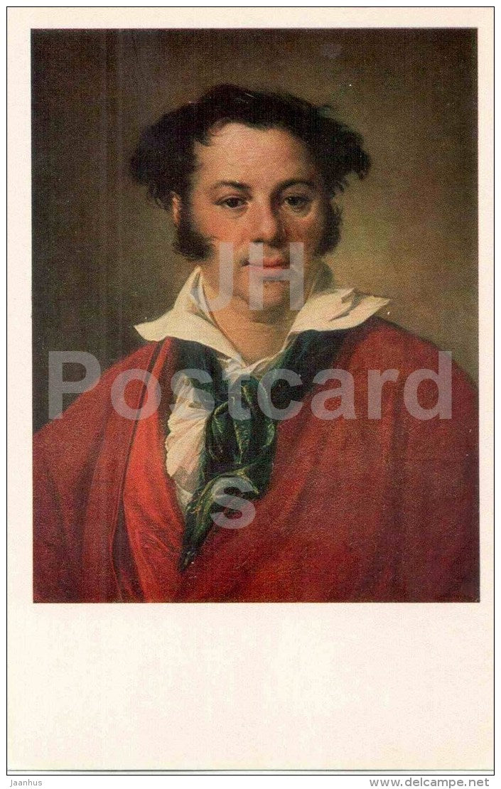 painting by Vasily Tropinin - Portrait of Konstantin Ravich , 1823 - Tretyakov Gallery - russian art - unused - JH Postcards