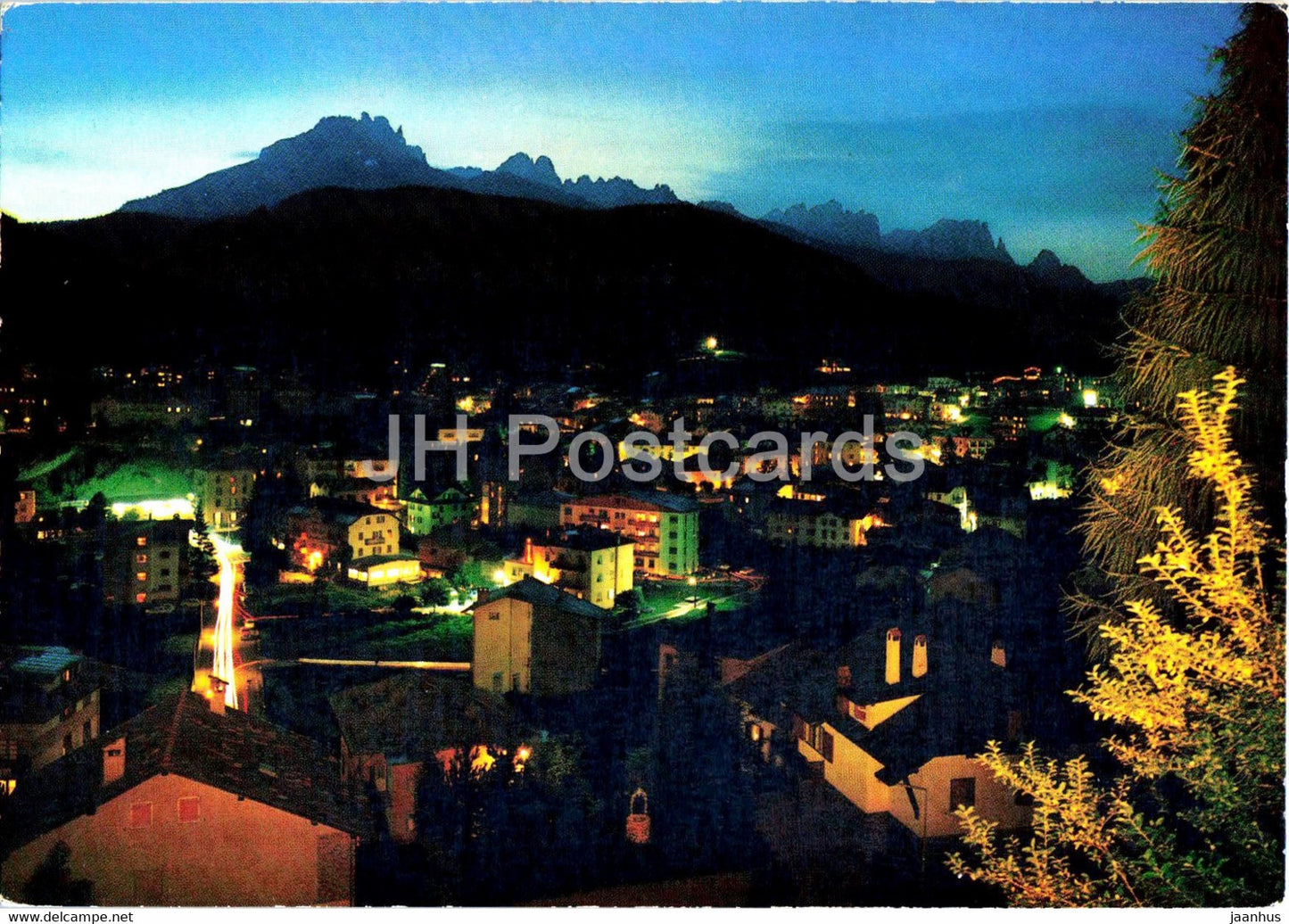 Moena 1184 m - Panorama di Notte - Dolomiti - Trentino - Italy - unused - JH Postcards