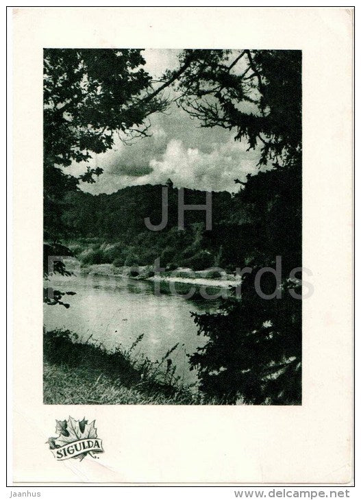 View from Turaida Castle Mount - Gauja river - Sigulda - old postcard - Latvia USSR - unused - JH Postcards