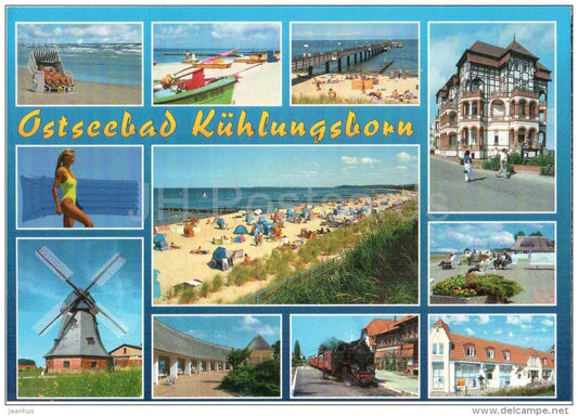 Ostseebad Kühlungsborn - winmühle - windmill - strand - beach - Germany - 2004 gelaufen - JH Postcards