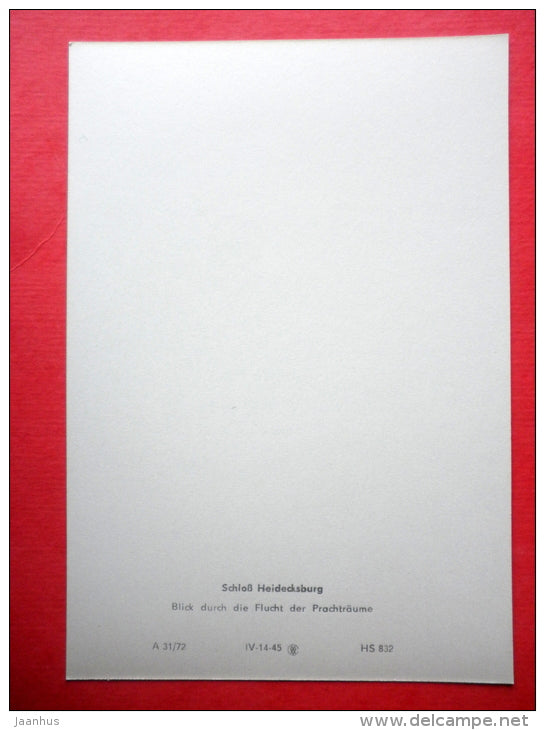 view of the magnificent halls - Heidecksburg Castle - old postcard - Germany DDR - unused - JH Postcards