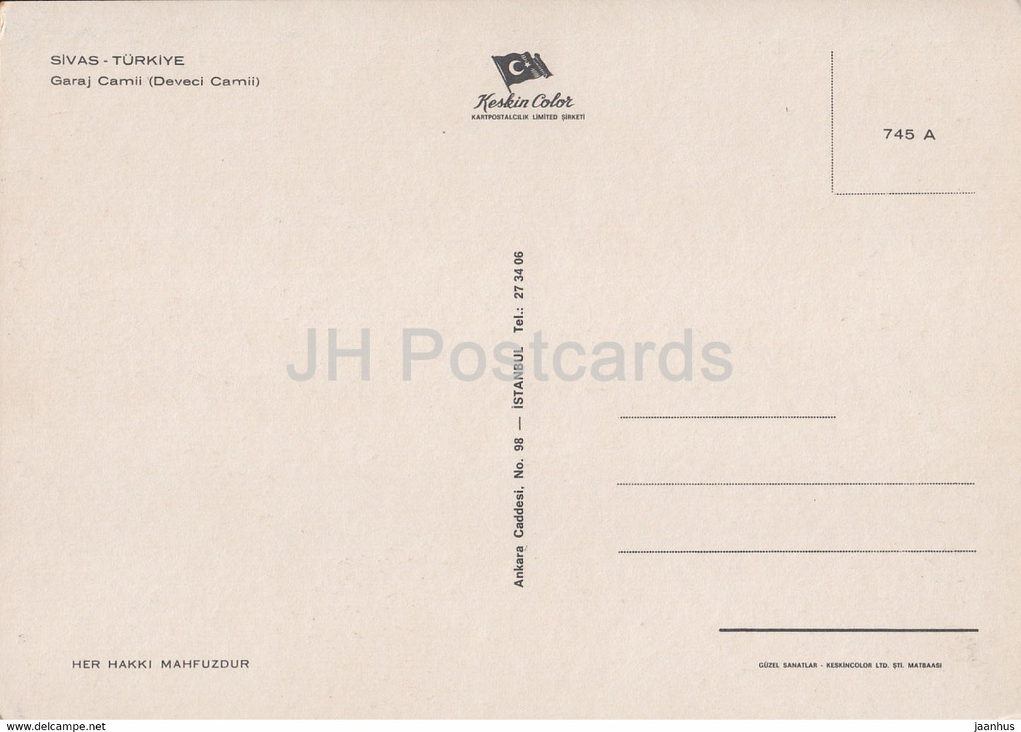 Sivas - Mosque - 112 - Turkey - unused