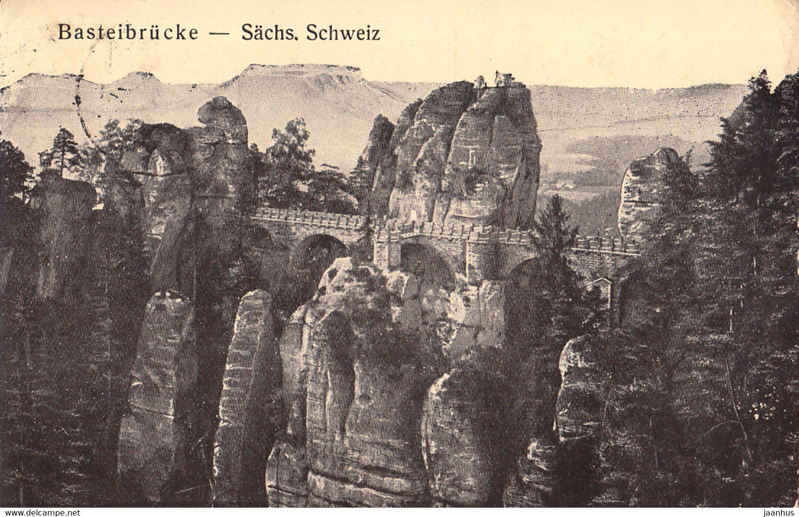 Sachs. Schweiz - Basteibrucke - old postcard - 1923 - Germany - used - JH Postcards