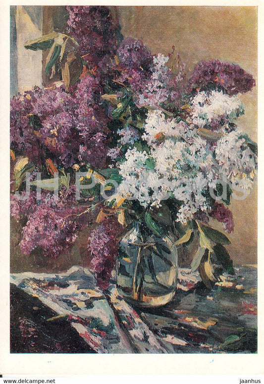 painting by D. Nalbandyan - The Spring . Lilac - Armenian art - 1976 - Russia USSR - unused - JH Postcards