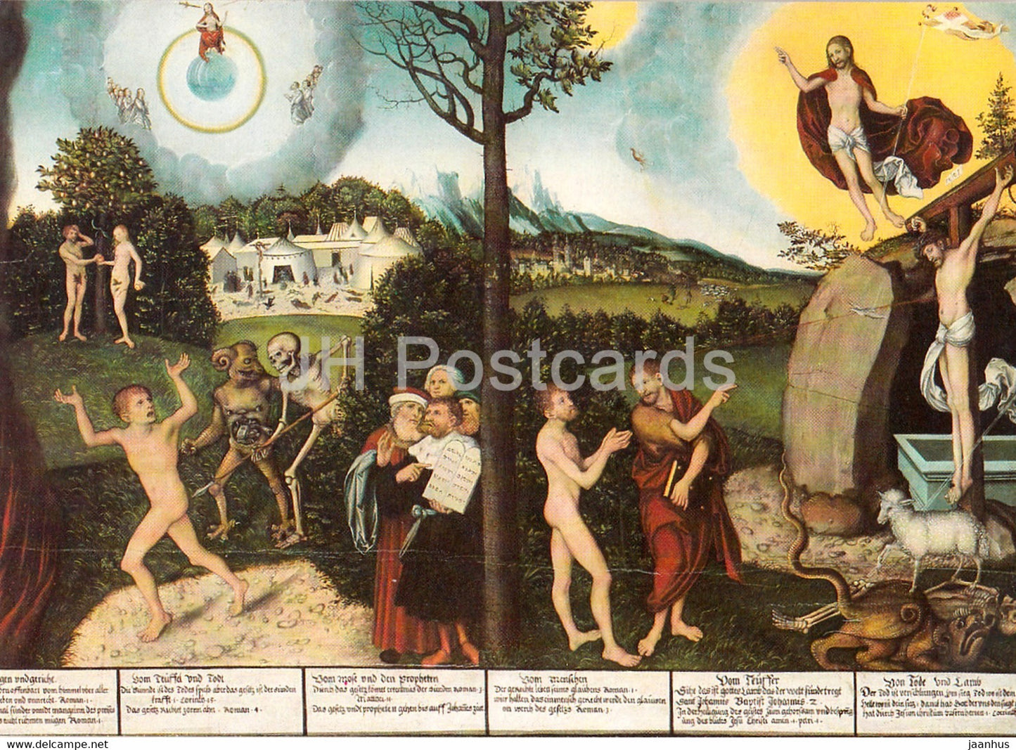painting by Lucas Cranach the Elder - Rechtfertigung - Justification - German art - Germany - unused - JH Postcards