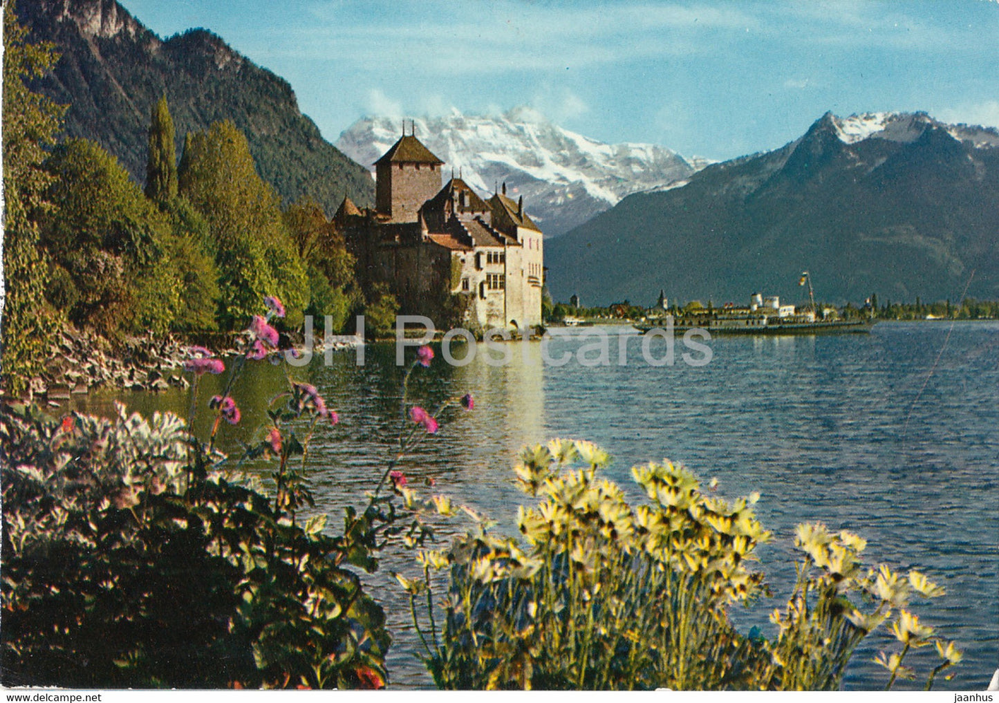 Lac Leman - Le Chateau de Chillon et les Dents du Midi - castle - 731 - 1978 - Switzerland - used - JH Postcards