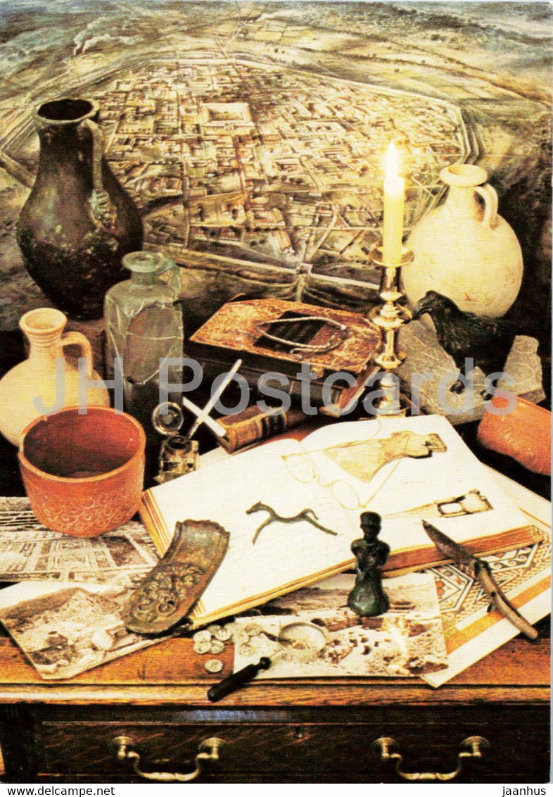 painting - Treasures of the Silchester Roman Collection in Reading - English art - England - unused - JH Postcards