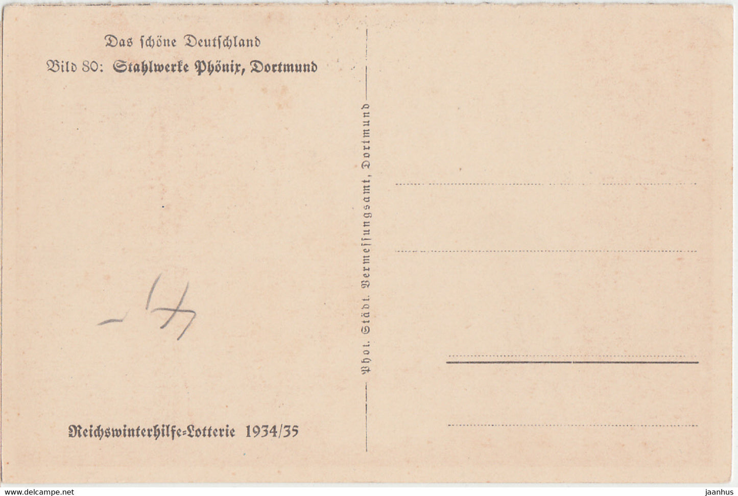 Dortmund - Stahlwerke Phonix - Das Schone Deutschland - old postcard - 1934 - Germany - unused