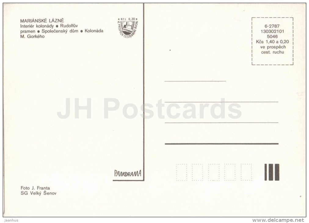 colonnade interior - Rudolph source - Social House - Marianske Lazne - Marienbad - Czechoslovakia - Czech - unused - JH Postcards