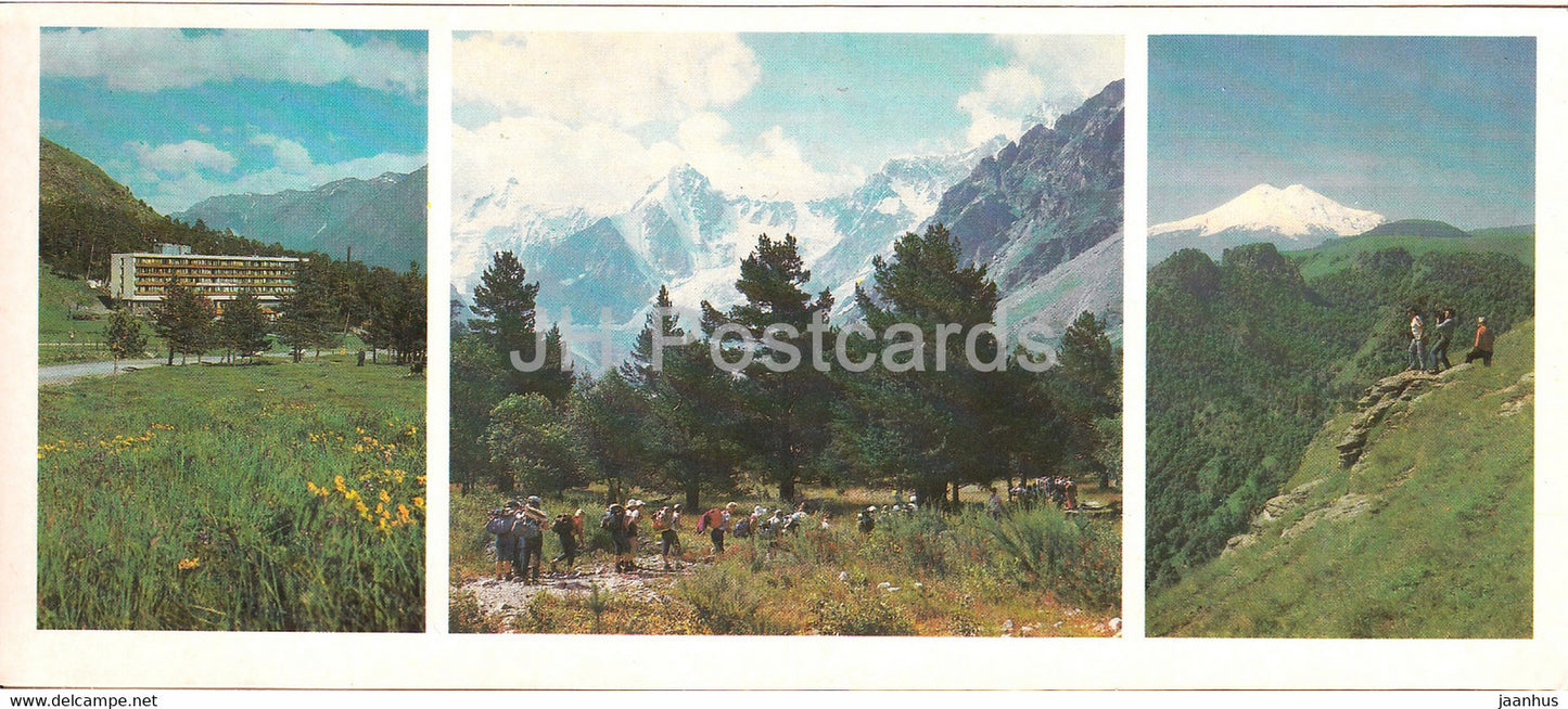 Kabardino Balkaria - hotel Azau - Tourist routes - 1986 - Russia USSR - unused - JH Postcards
