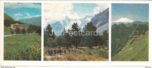 Kabardino Balkaria - hotel Azau - Tourist routes - 1986 - Russia USSR - unused - JH Postcards