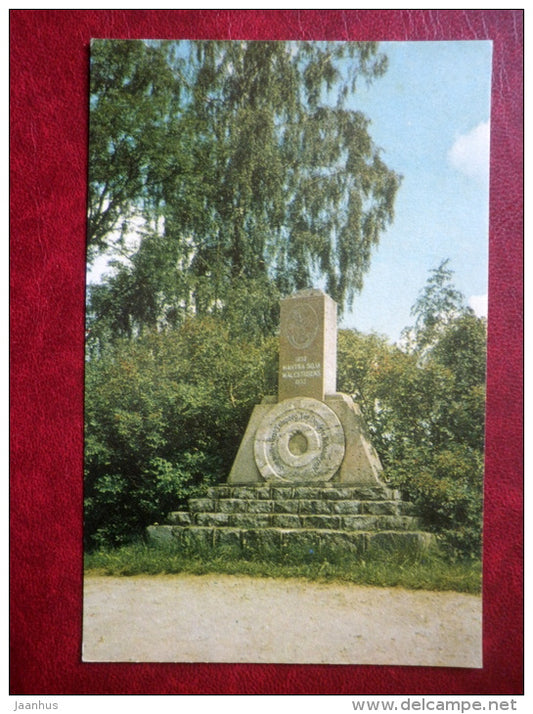 Memorial to the Peasant Uprising at Mahtra - Places Connected to writer Eduard Vilde - 1975 - Estonia USSR - unused - JH Postcards