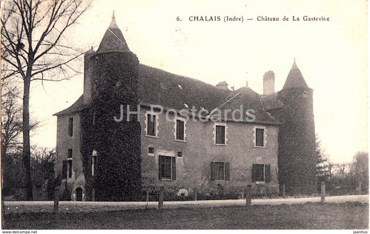 Chalais - Chateau de La Gastevine - castle - 6 - old postcard - 1920 - France - used - JH Postcards